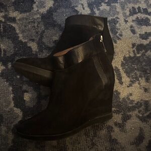 Donald J. Pliner Black Suede Wedge Boots
